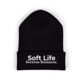 Soft Life. Serious Business. Embroidered Cuffed Beanie | Cozy Entrepreneur Winter Hat