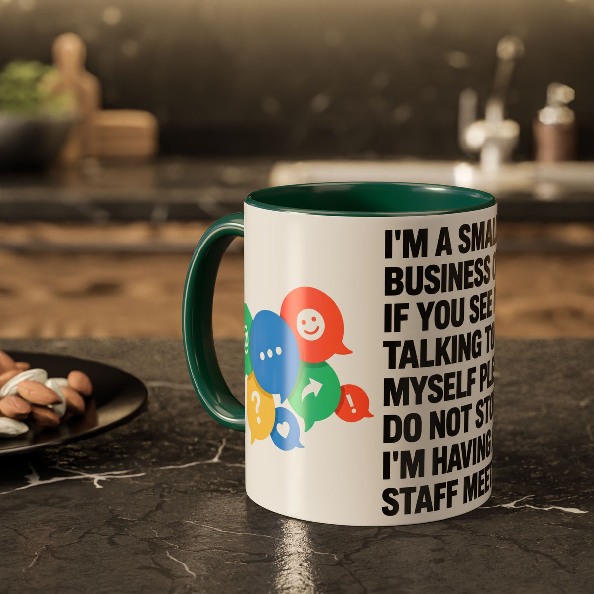 Small Business Owner Staff Meeting Mug — Funny Entrepreneur Coffee Cup