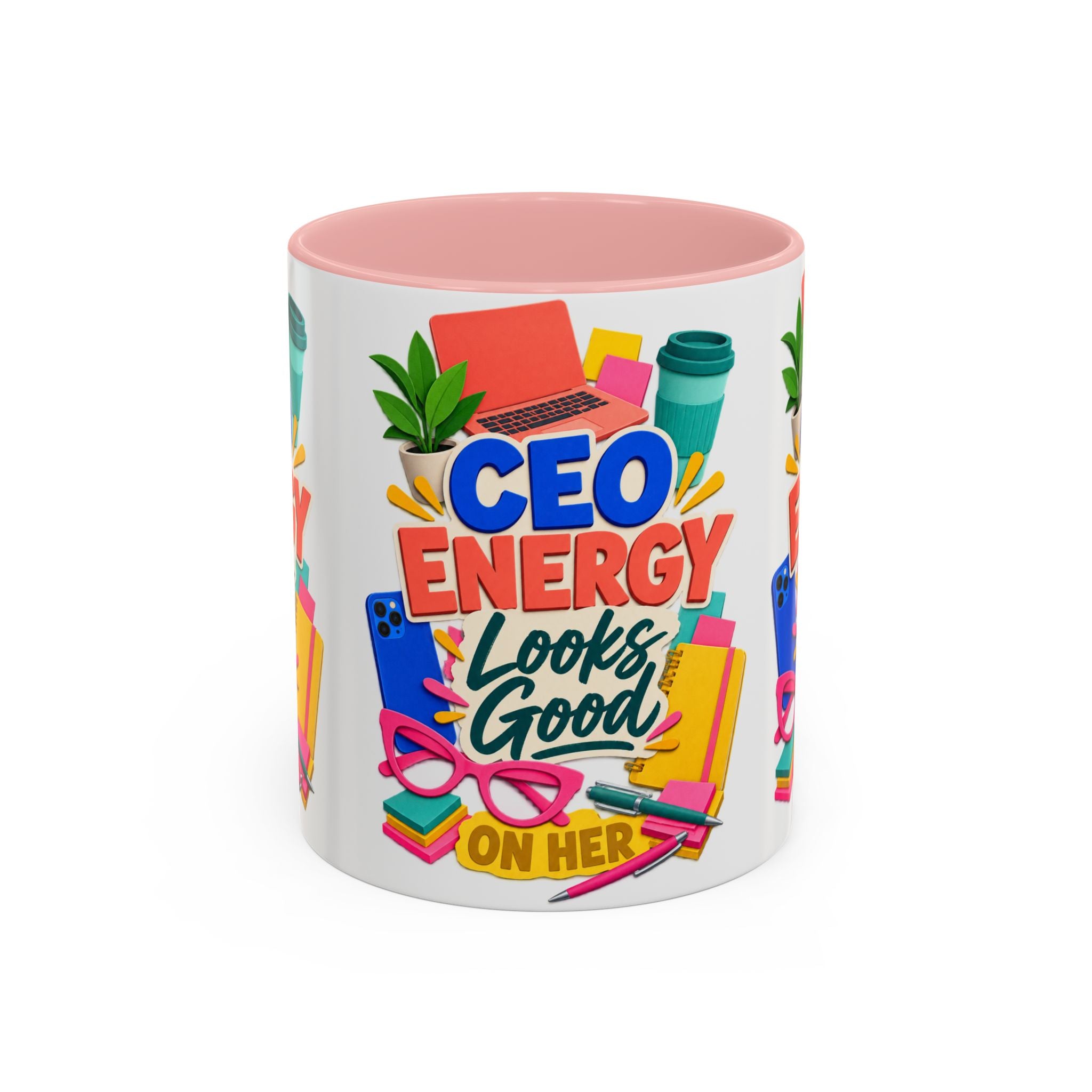 CEO Energy Looks Good on Her Mug | Women in Business Coffee Cup | Female Entrepreneur Gift | Boss Lady Office Mug