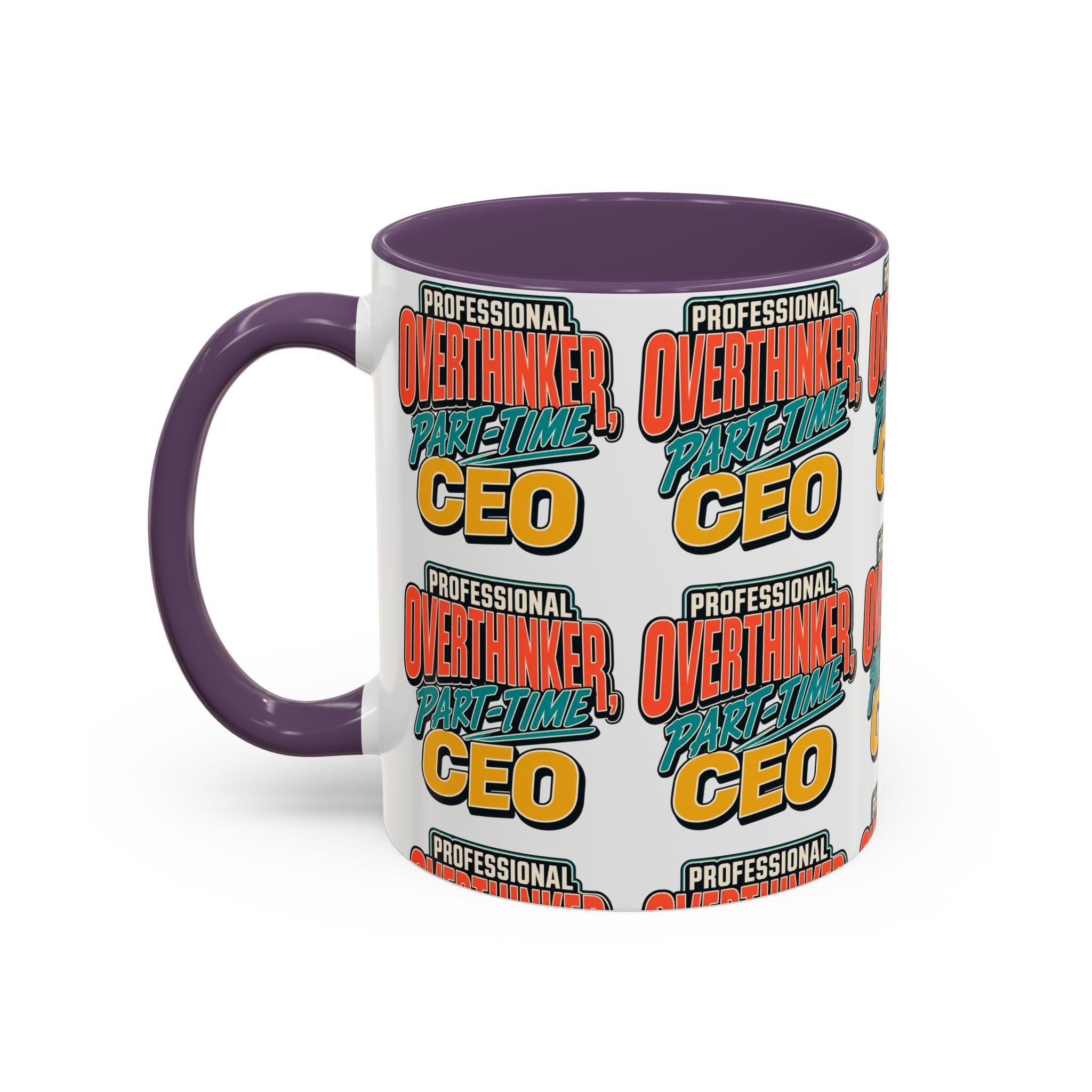 Professional Overthinker Part-Time CEO Mug | Funny Small Business Owner Coffee Cup | Entrepreneur and Side-Hustle Gift