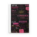 Comeback Era Hardcover Journal | Pink & Gold Motivational Notebook for Women