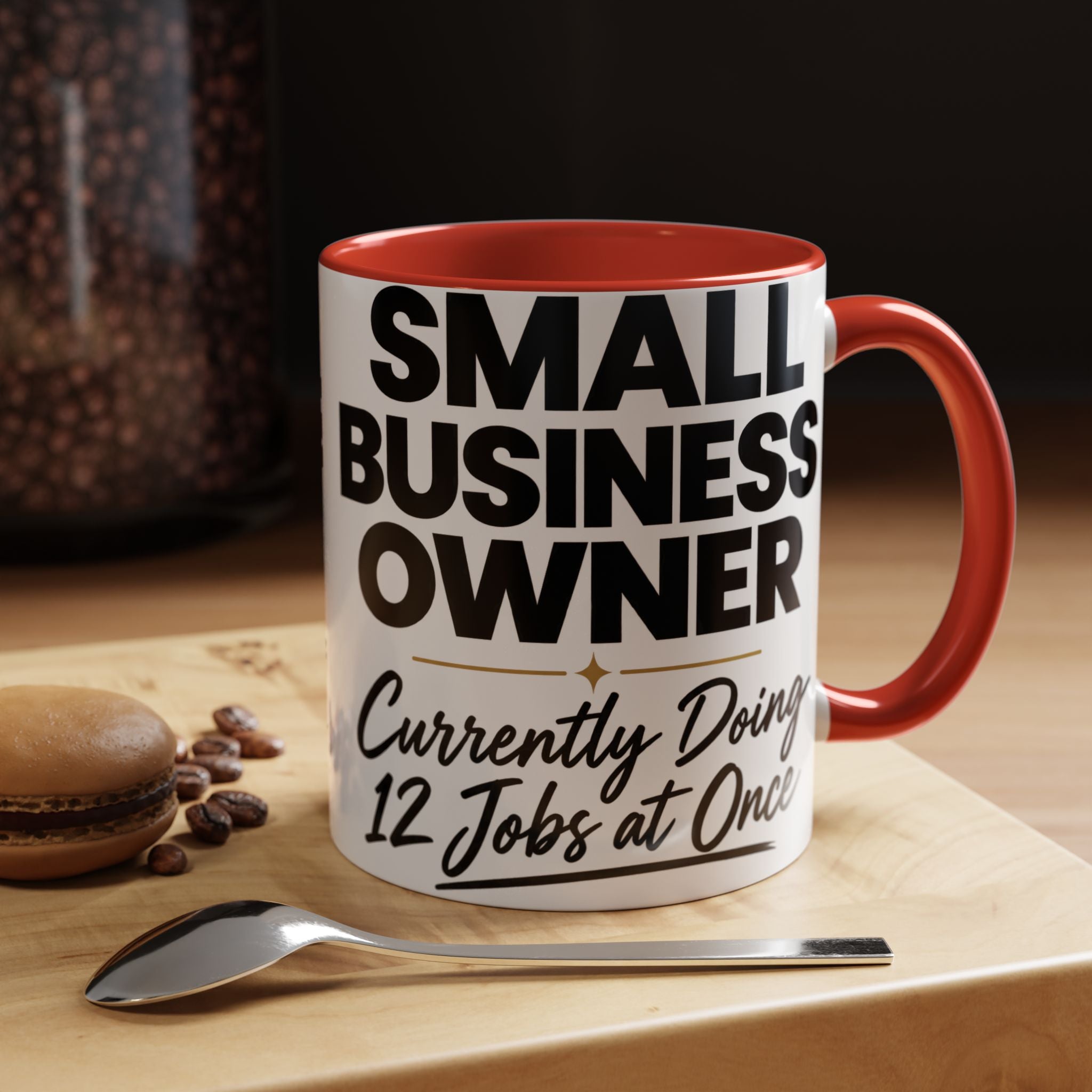 Small Business Owner Mug | “Currently Doing 12 Jobs at Once” Funny Entrepreneur Coffee Cup