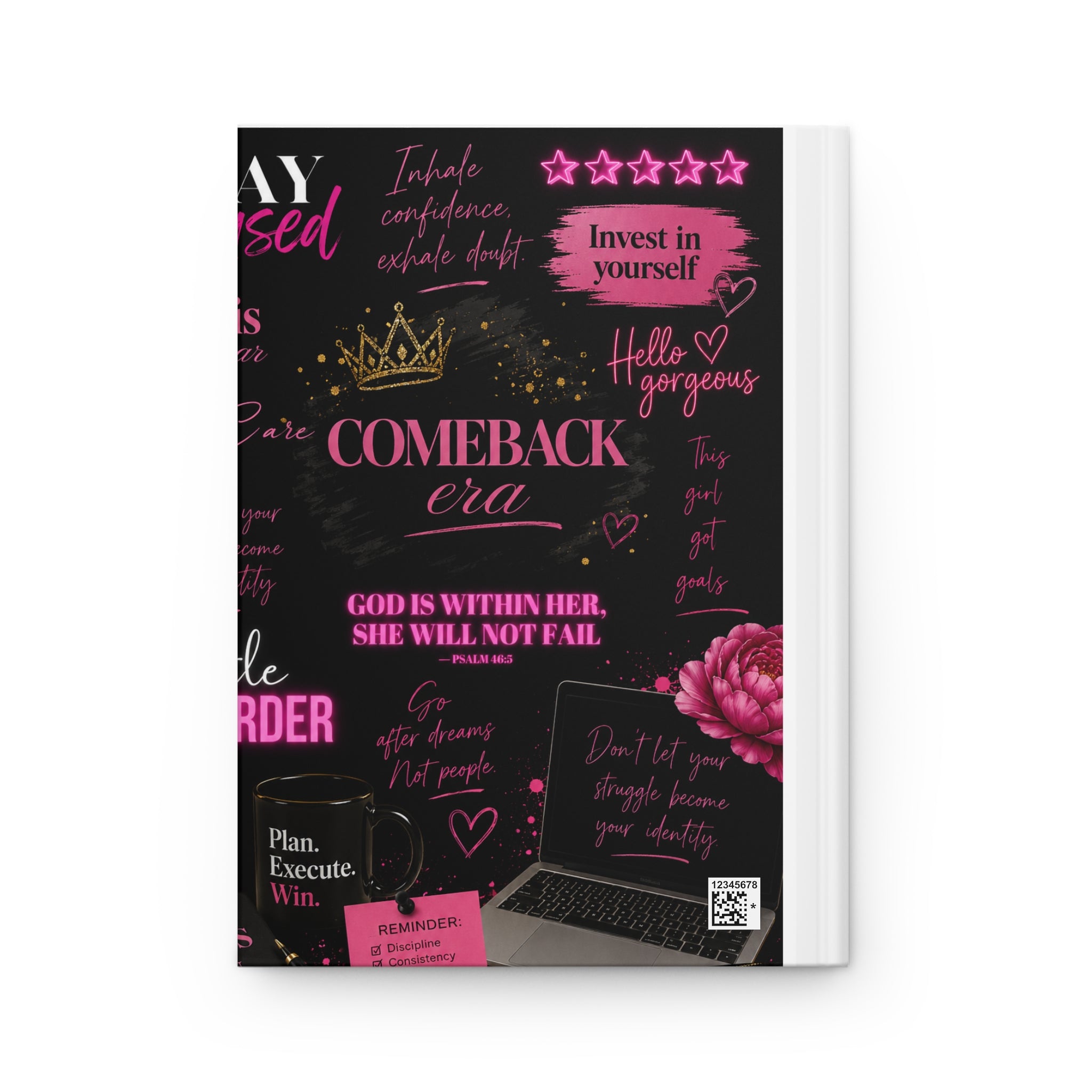 Comeback Era Hardcover Journal | Pink & Gold Motivational Notebook for Women