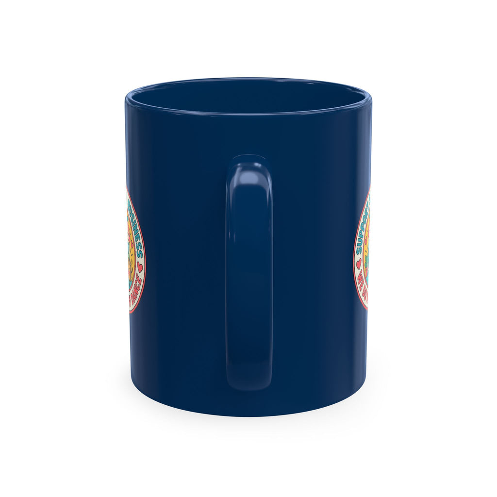 Support Small Business Ceramic Mug — “We Do a Happy Dance” Shop-Small Coffee Cup