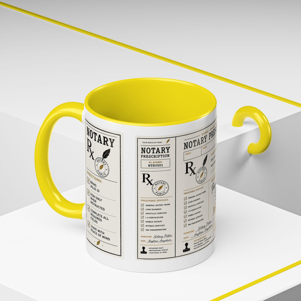 Notary Prescription | Accent Coffee Mug (11oz & 15oz)