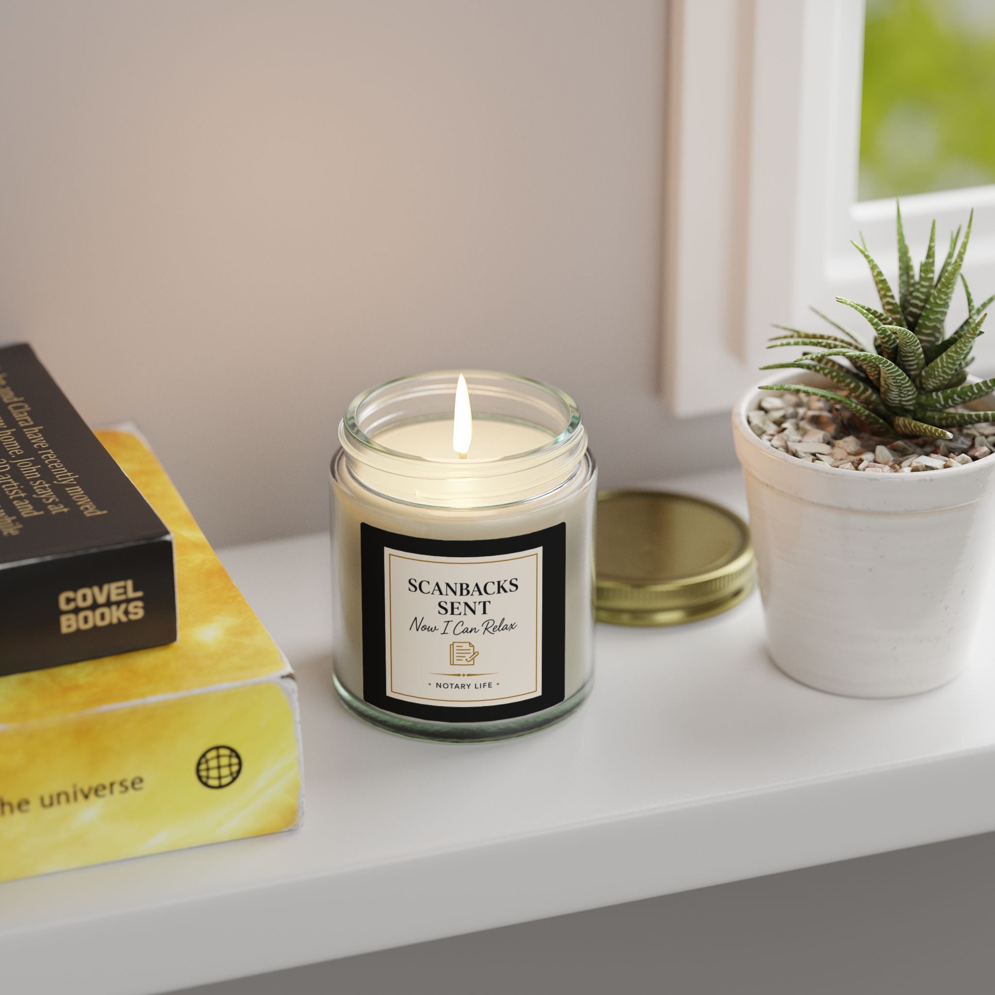 Scanbacks Sent. Now I Can Relax. | Notary Life Scented Candle Coconut Apricot Wax(4oz & 9oz)