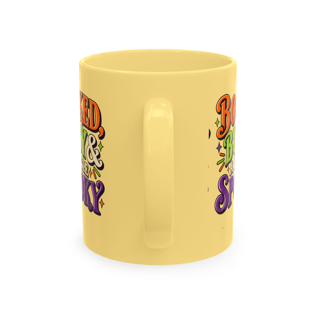 Booked, Busy & a Little Spooky Mug — Halloween Book Lover Coffee Cup