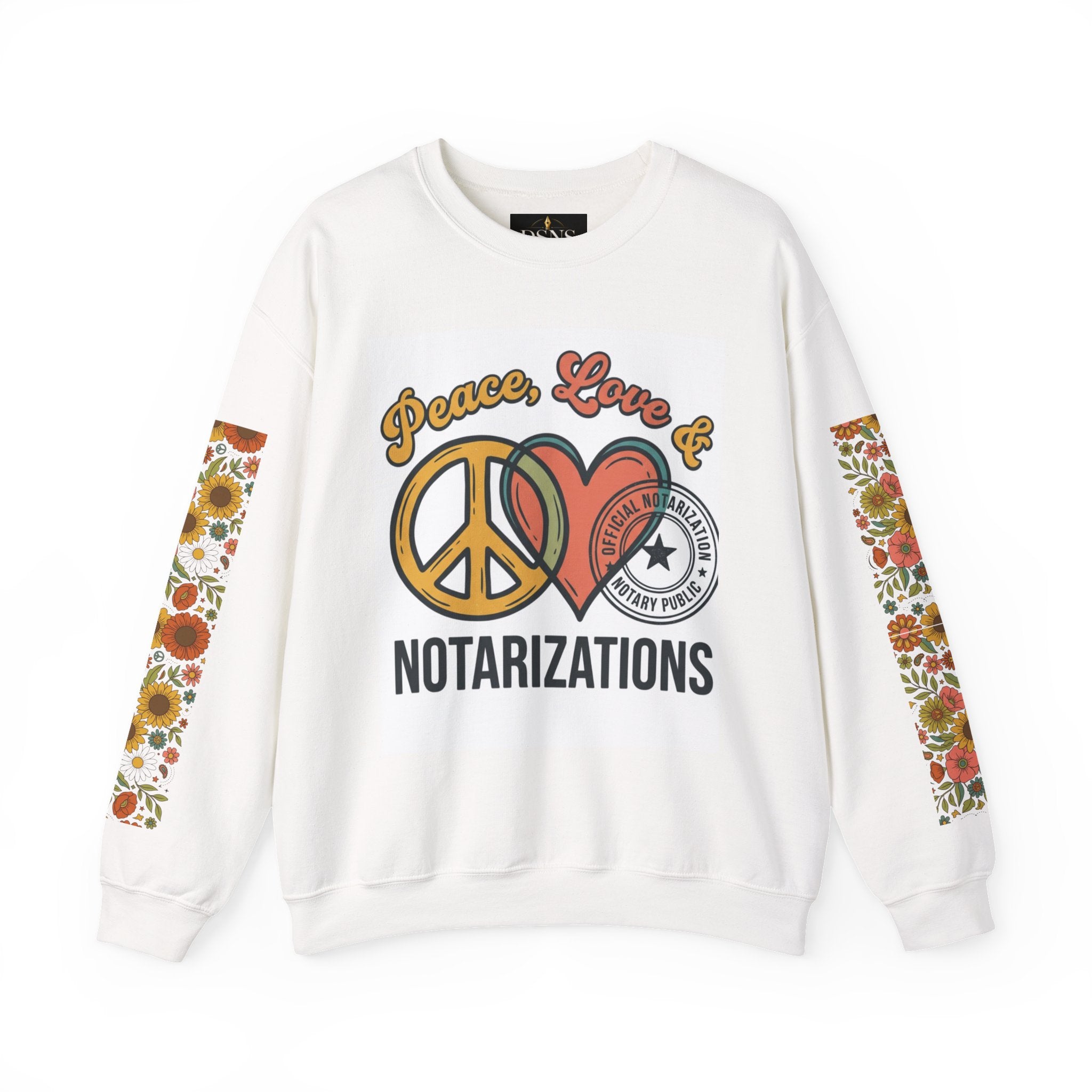 Peace, Love & Notarizations Cozy  Crewneck Sweatshirt ☮️❤️🖋️