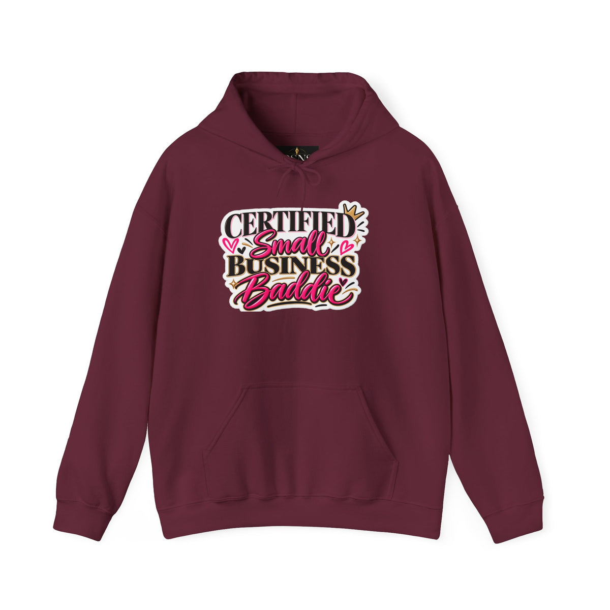 Certified Small Business Baddie Hoodie — Bold Women Entrepreneur Graphic Sweatshirt