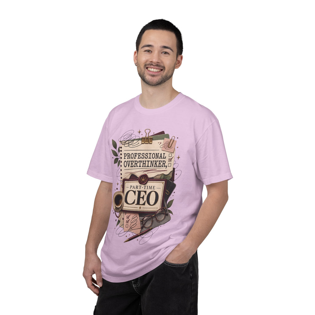 Professional Overthinker Part-Time CEO T-Shirt | Funny Small Business Owner Graphic Tee | Entrepreneur Gift | Garment-Dyed Shirt