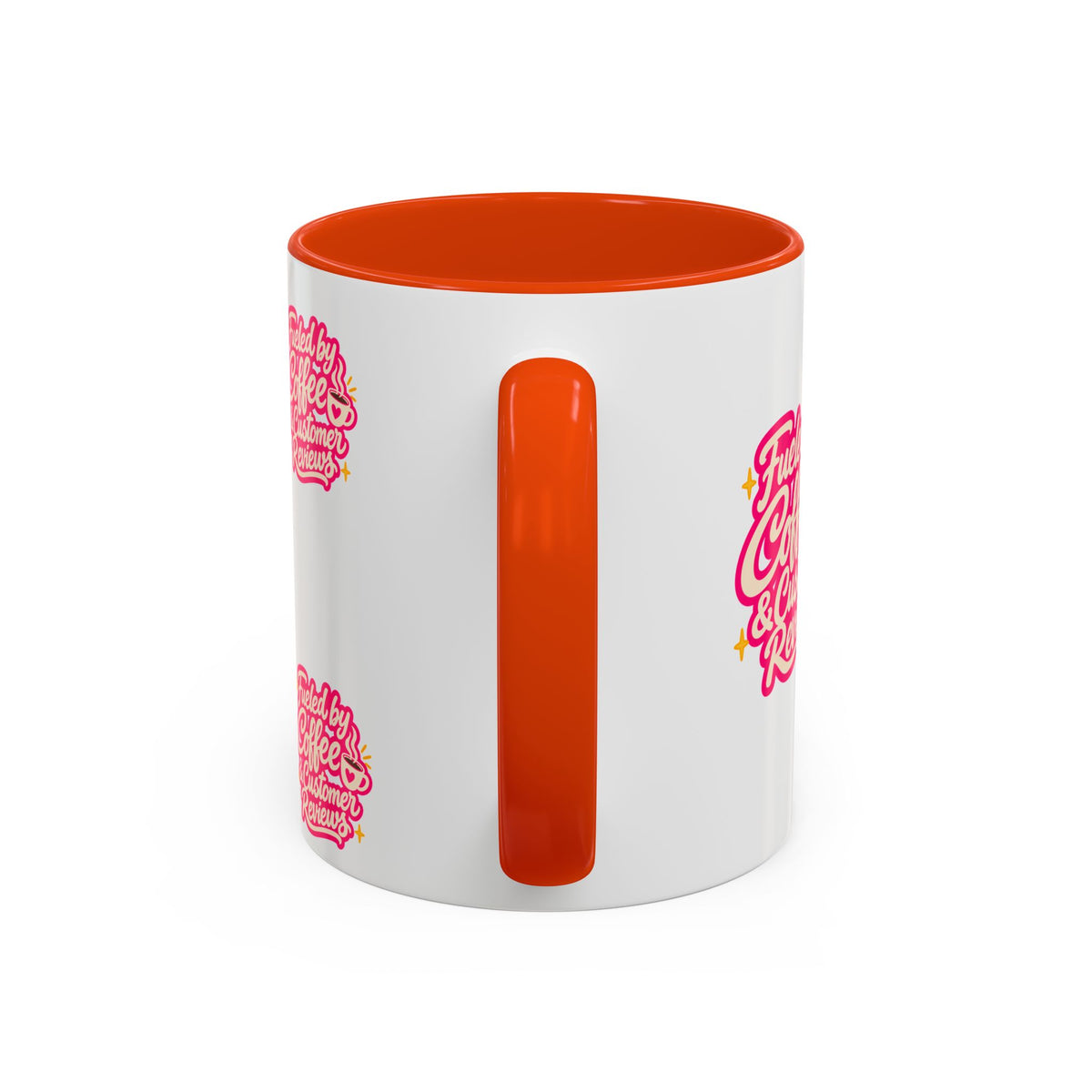 Fueled by Coffee & Customer Reviews Accent Mug — Small-Business Owner Coffee Cup