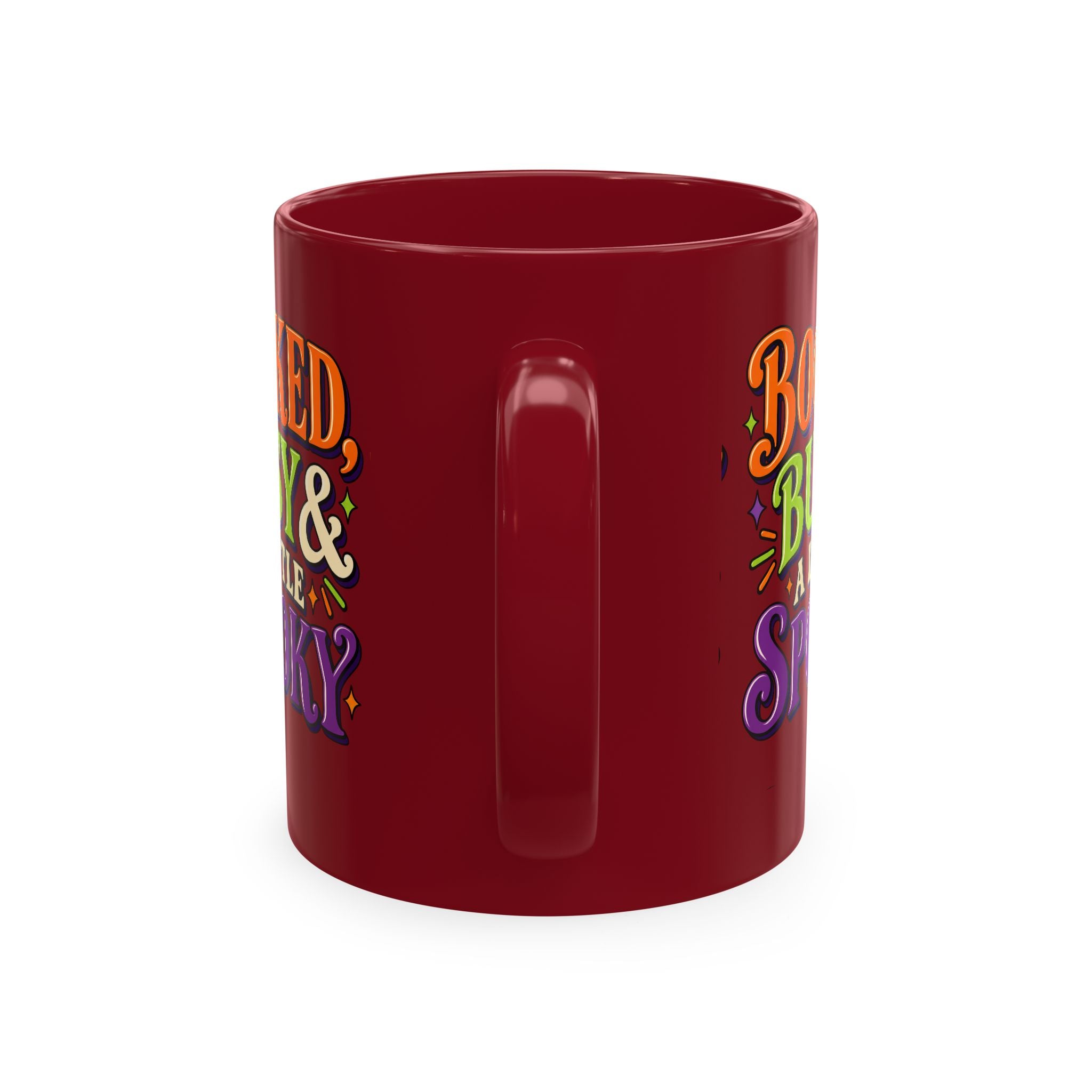 Booked, Busy & a Little Spooky Mug — Halloween Book Lover Coffee Cup