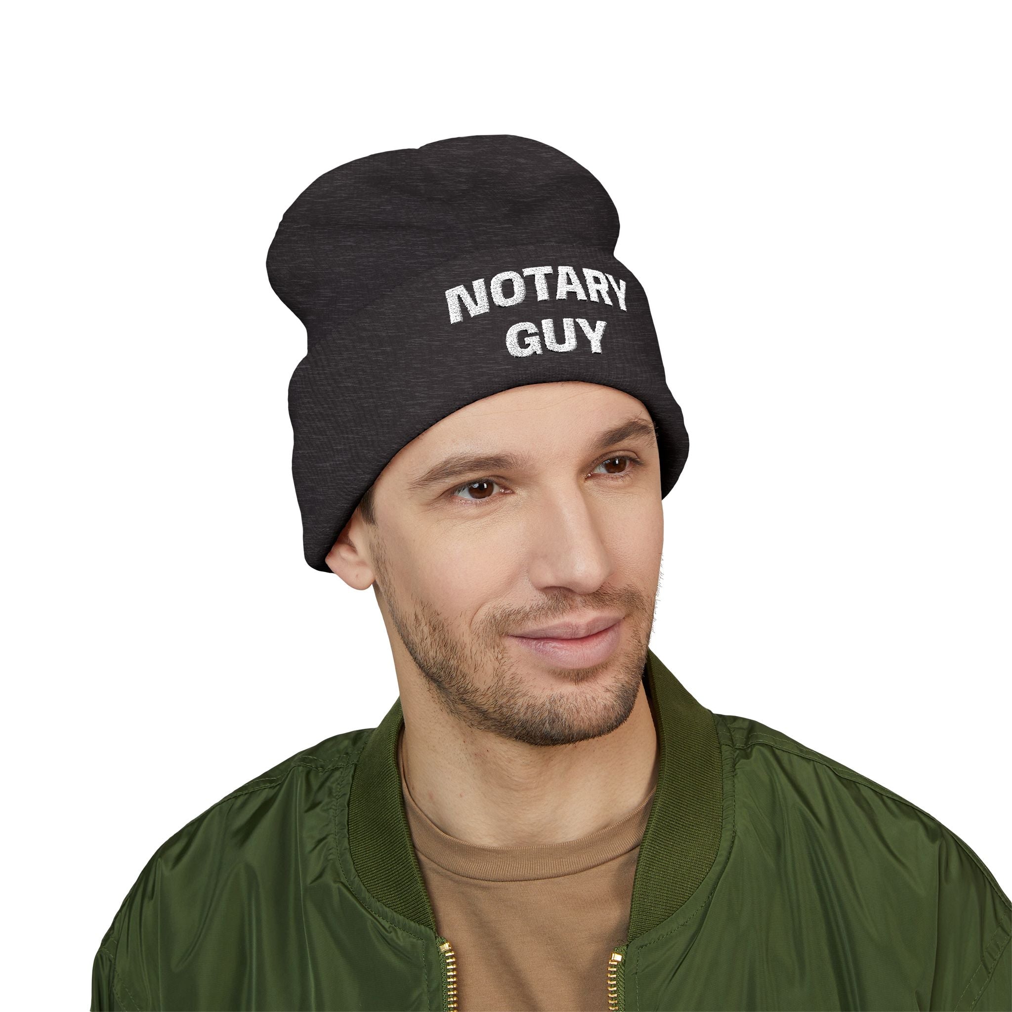 Notary Guy Embroidered Cuffed Beanie | Men's Notary Public Winter Hat