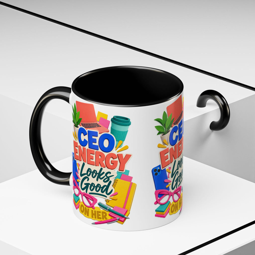 CEO Energy Looks Good on Her Mug | Women in Business Coffee Cup | Female Entrepreneur Gift | Boss Lady Office Mug