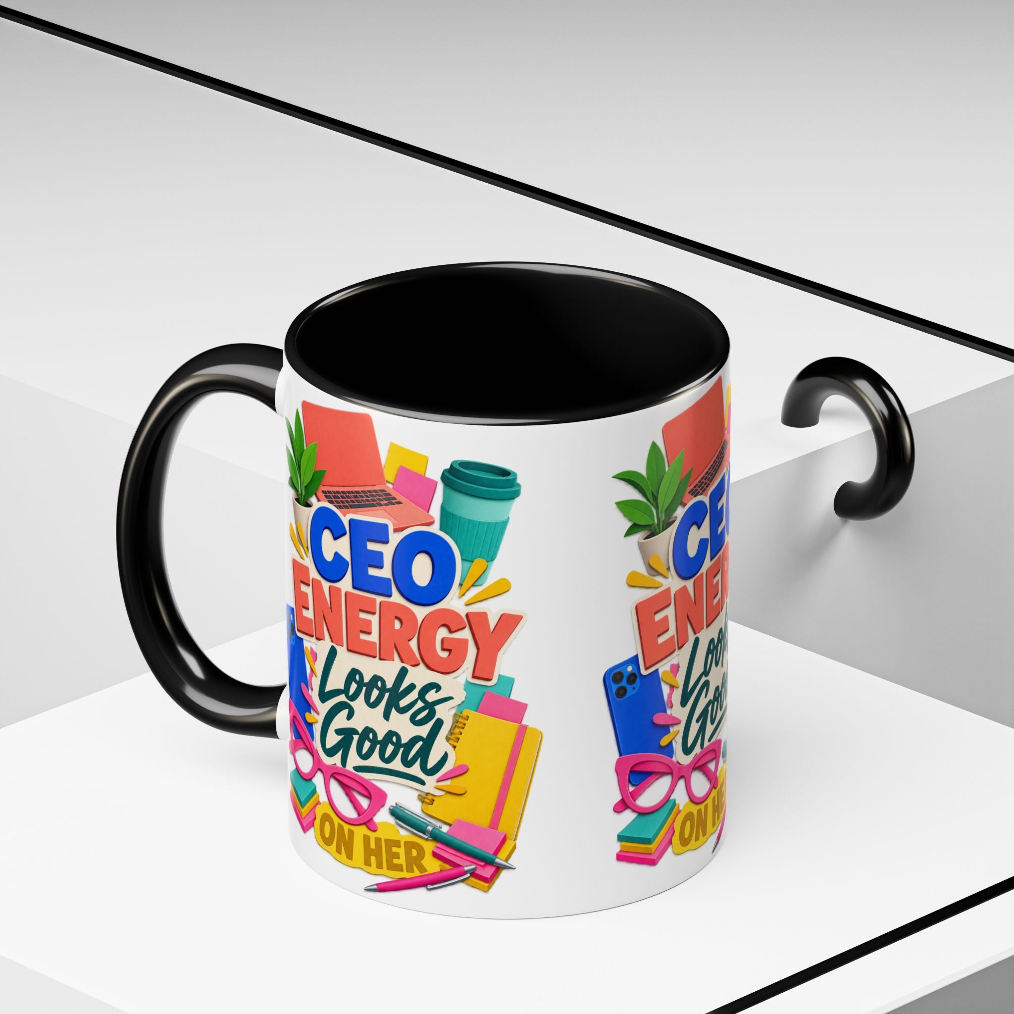 CEO Energy Looks Good on Her Mug | Women in Business Coffee Cup | Female Entrepreneur Gift | Boss Lady Office Mug