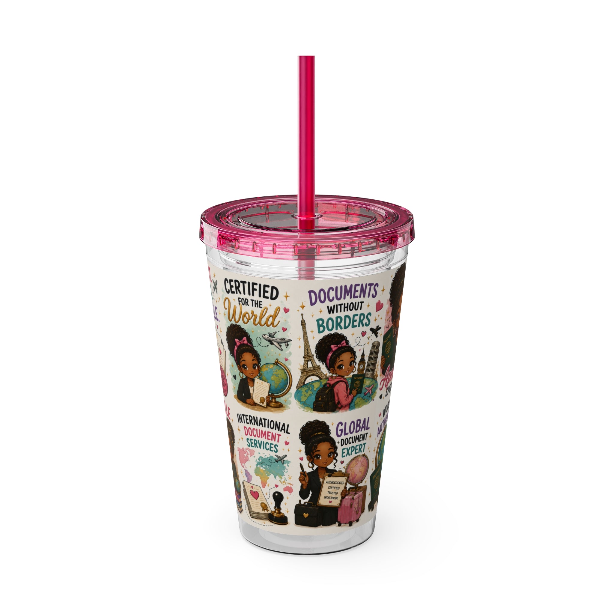 16 oz Acrylic Tumbler – Apostille Specialist Travel Collection | Double-Wall Notary Cup with Straw