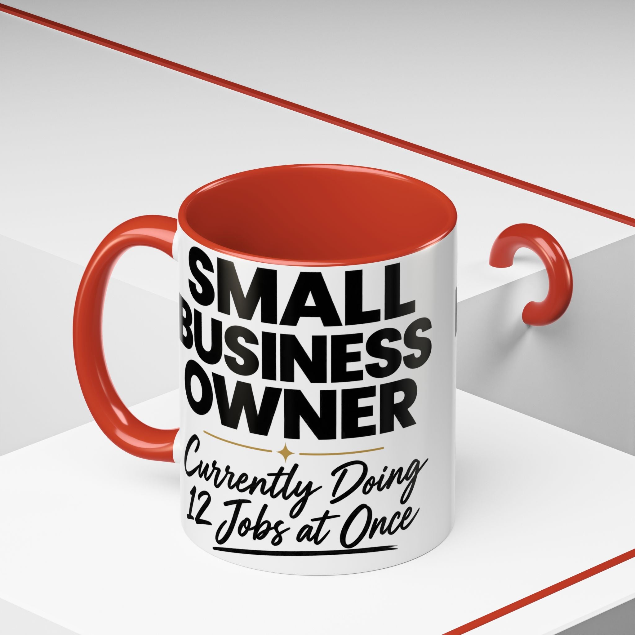 Small Business Owner Mug | “Currently Doing 12 Jobs at Once” Funny Entrepreneur Coffee Cup