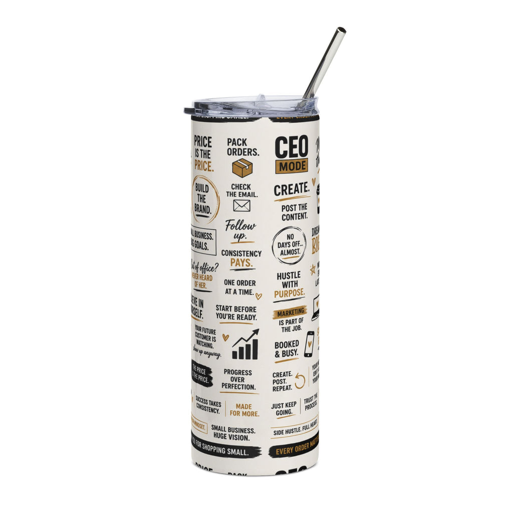CEO Mode Motivational 20oz Stainless Steel Tumbler | Small Business Owner Gift | Entrepreneur Coffee Travel Cup