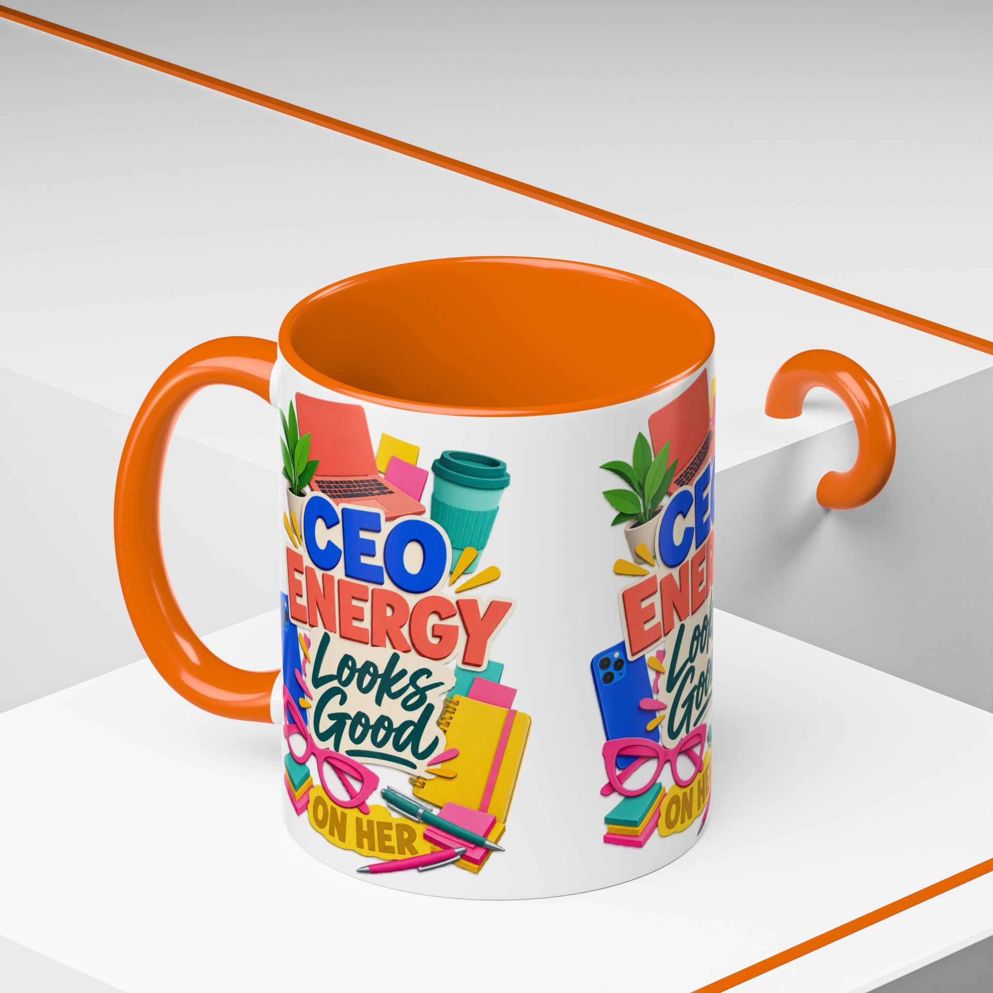 CEO Energy Looks Good on Her Mug | Women in Business Coffee Cup | Female Entrepreneur Gift | Boss Lady Office Mug
