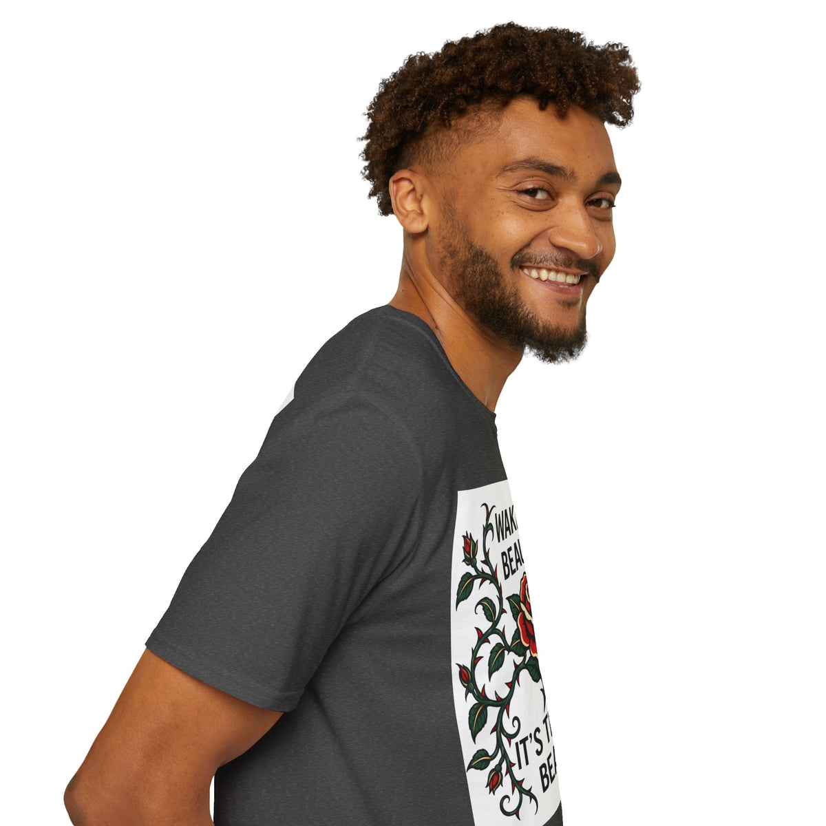 Wake Up Beauty, It’s Time to Beast Tee — Rose & Thorn Graphic Shirt