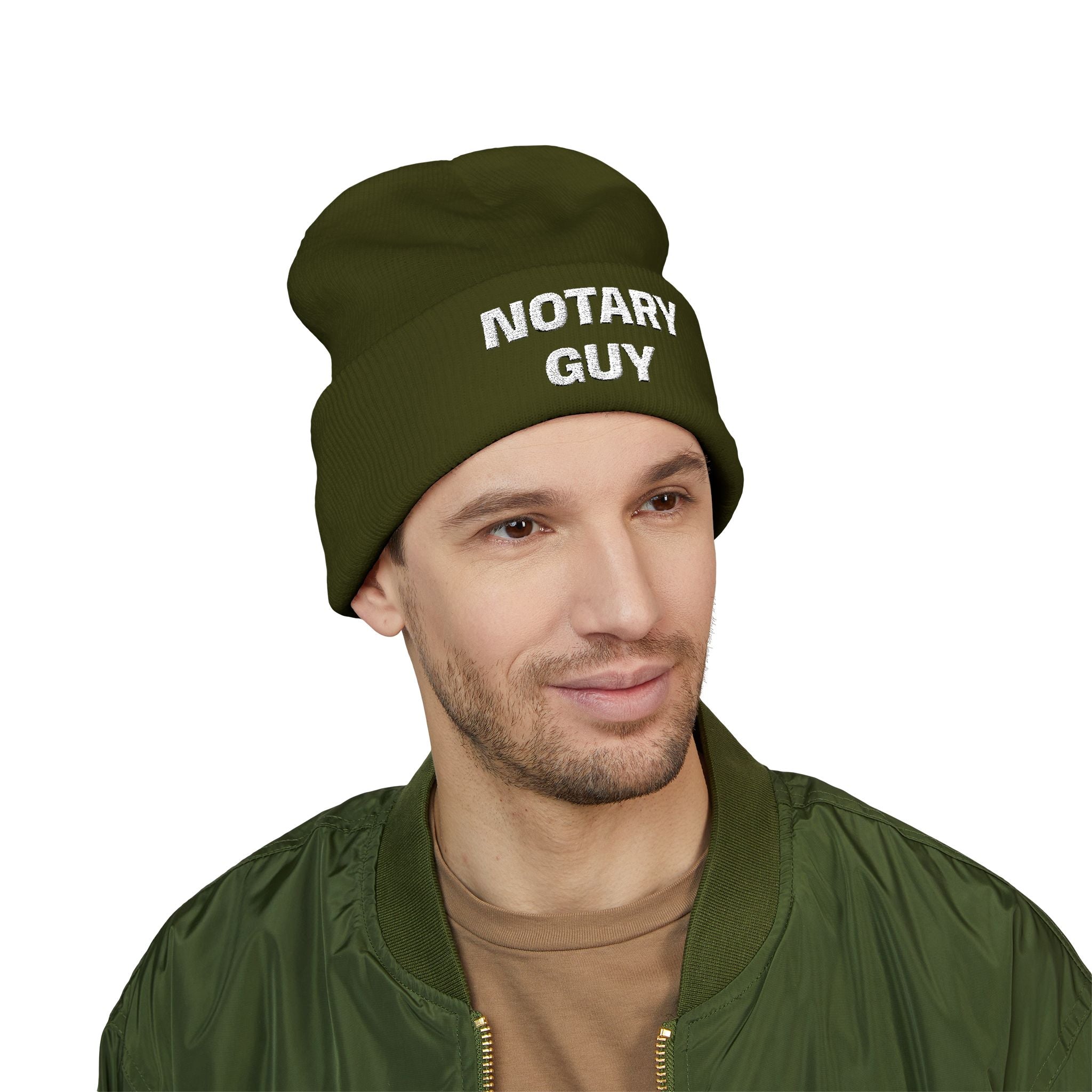 Notary Guy Embroidered Cuffed Beanie | Men's Notary Public Winter Hat
