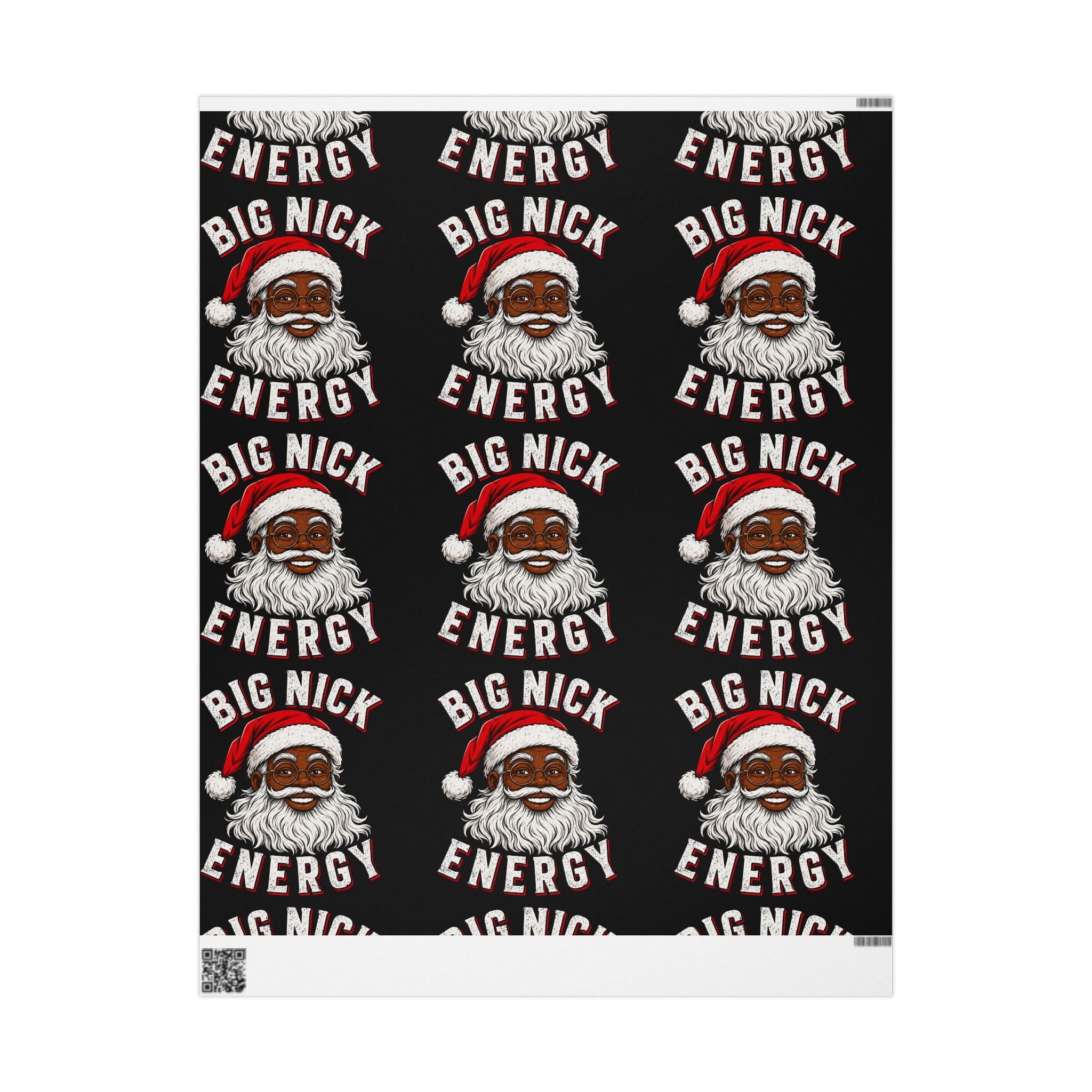 Big Nick Energy Black Santa Wrapping Paper