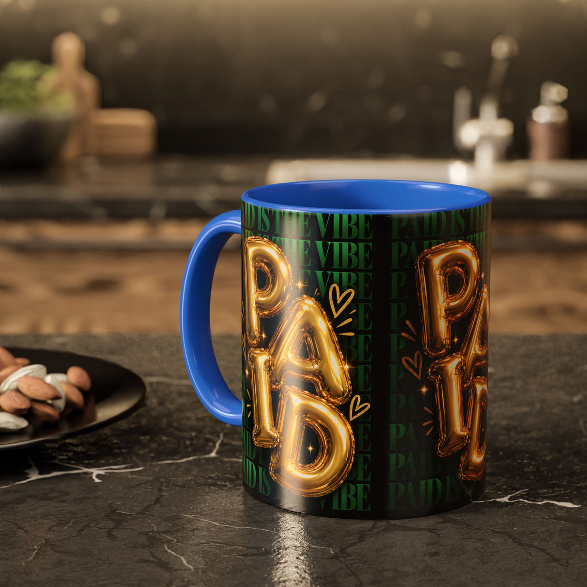 Paid Is the Vibe Mug — Gold Balloon Entrepreneur Accent Coffee Cup