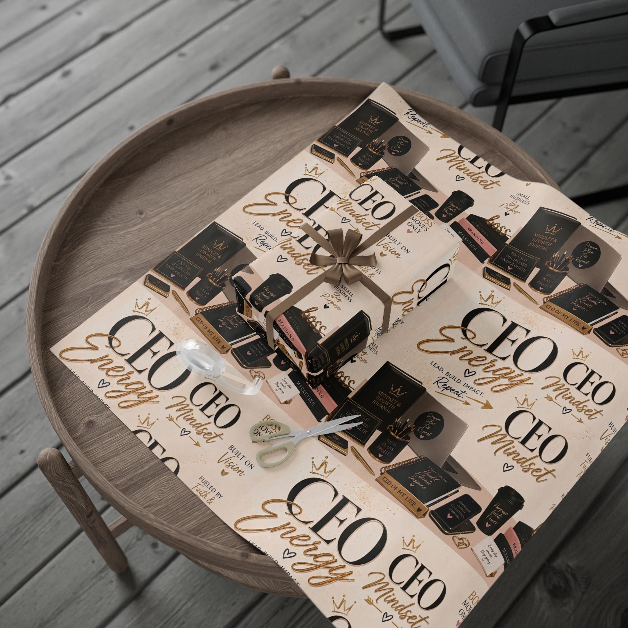 👑 CEO Energy Wrapping Paper – Small Business Owner Gift Wrap ✨