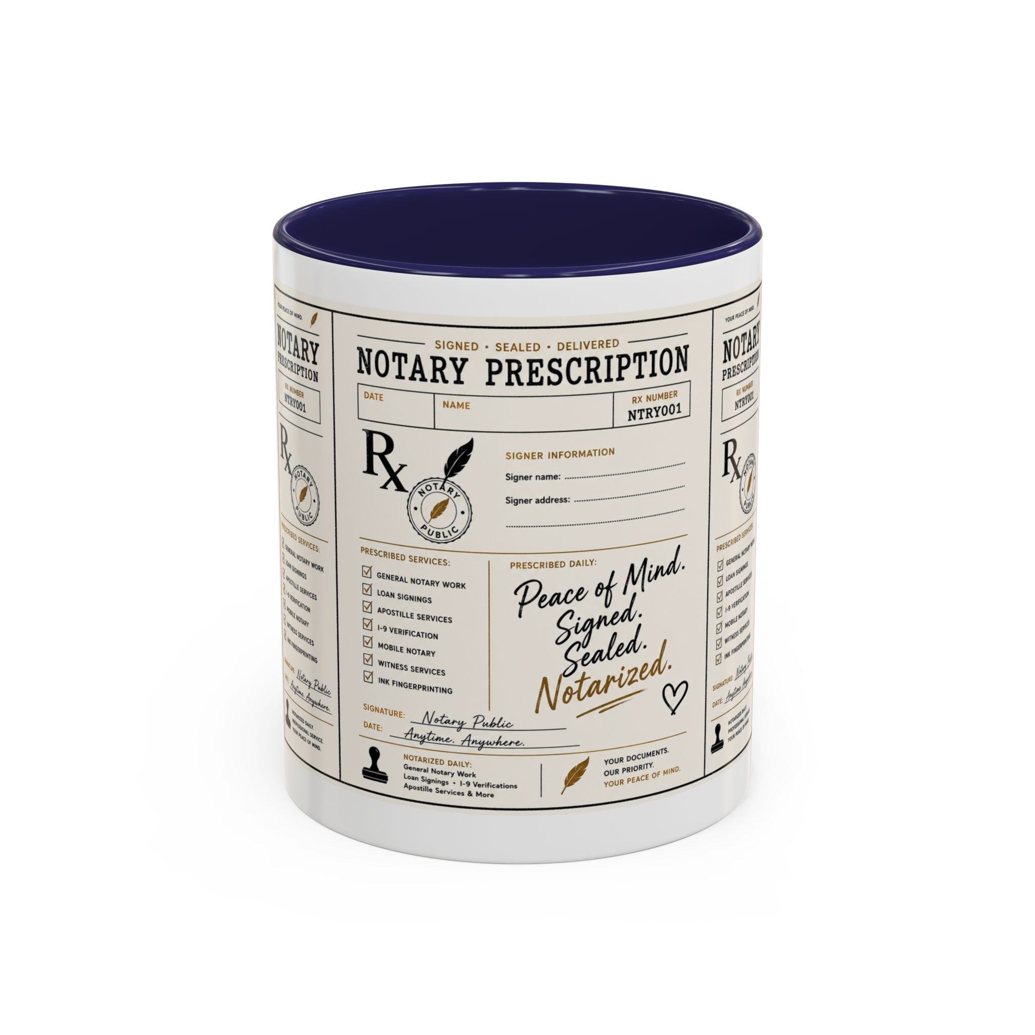 Notary Prescription | Accent Coffee Mug (11oz & 15oz)