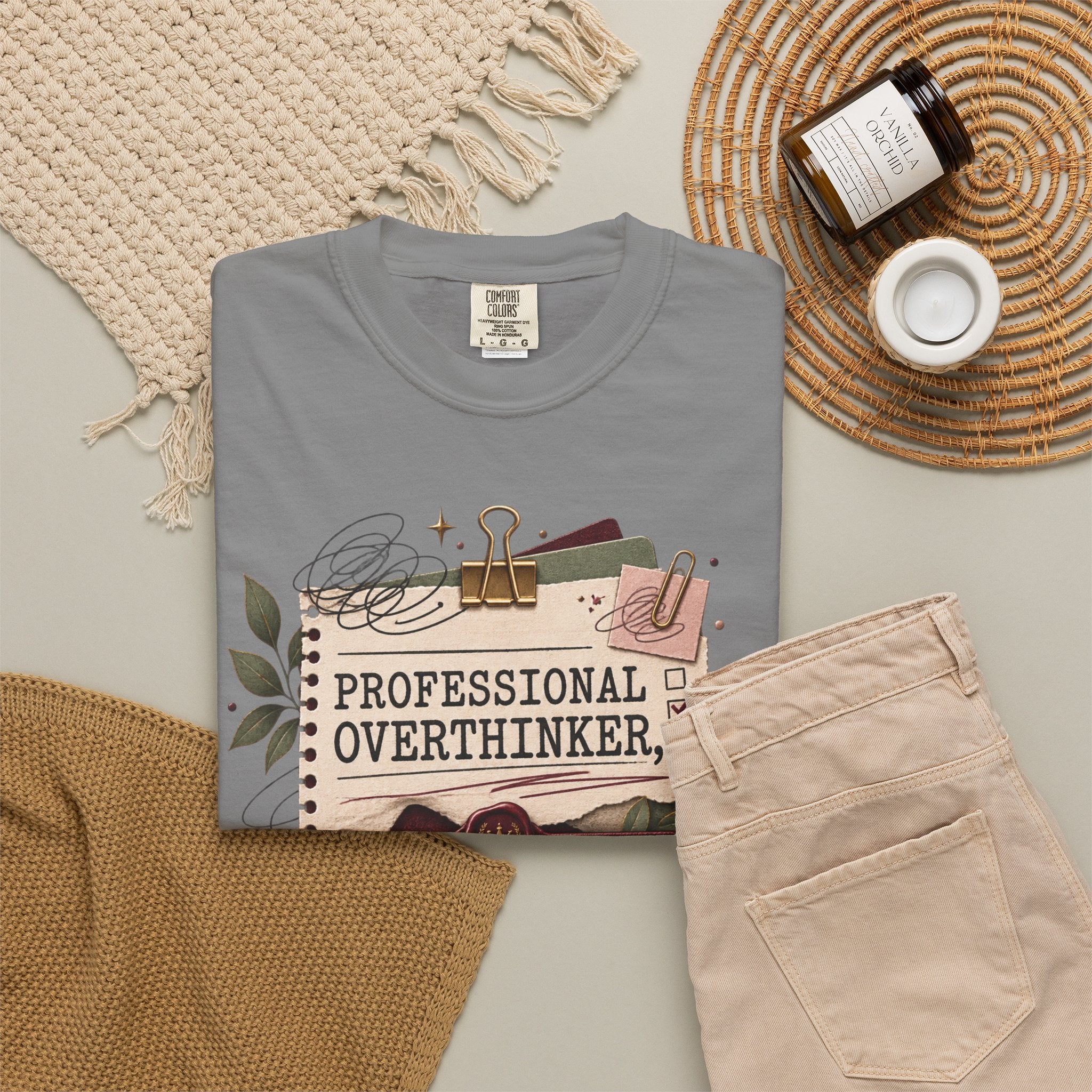Professional Overthinker Part-Time CEO T-Shirt | Funny Small Business Owner Graphic Tee | Entrepreneur Gift | Garment-Dyed Shirt