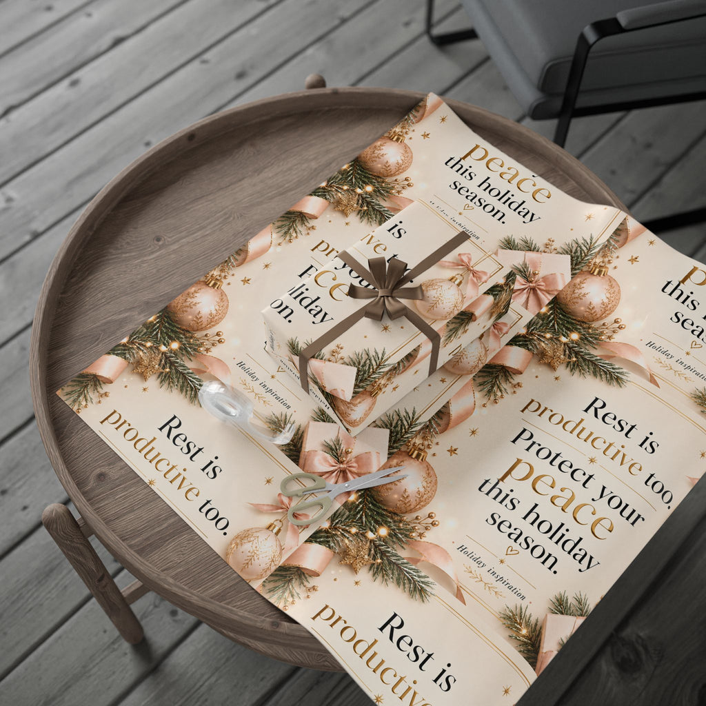 ✨ Rest Is Productive Too Wrapping Paper – Inspirational Holiday Gift Wrap 🎄
