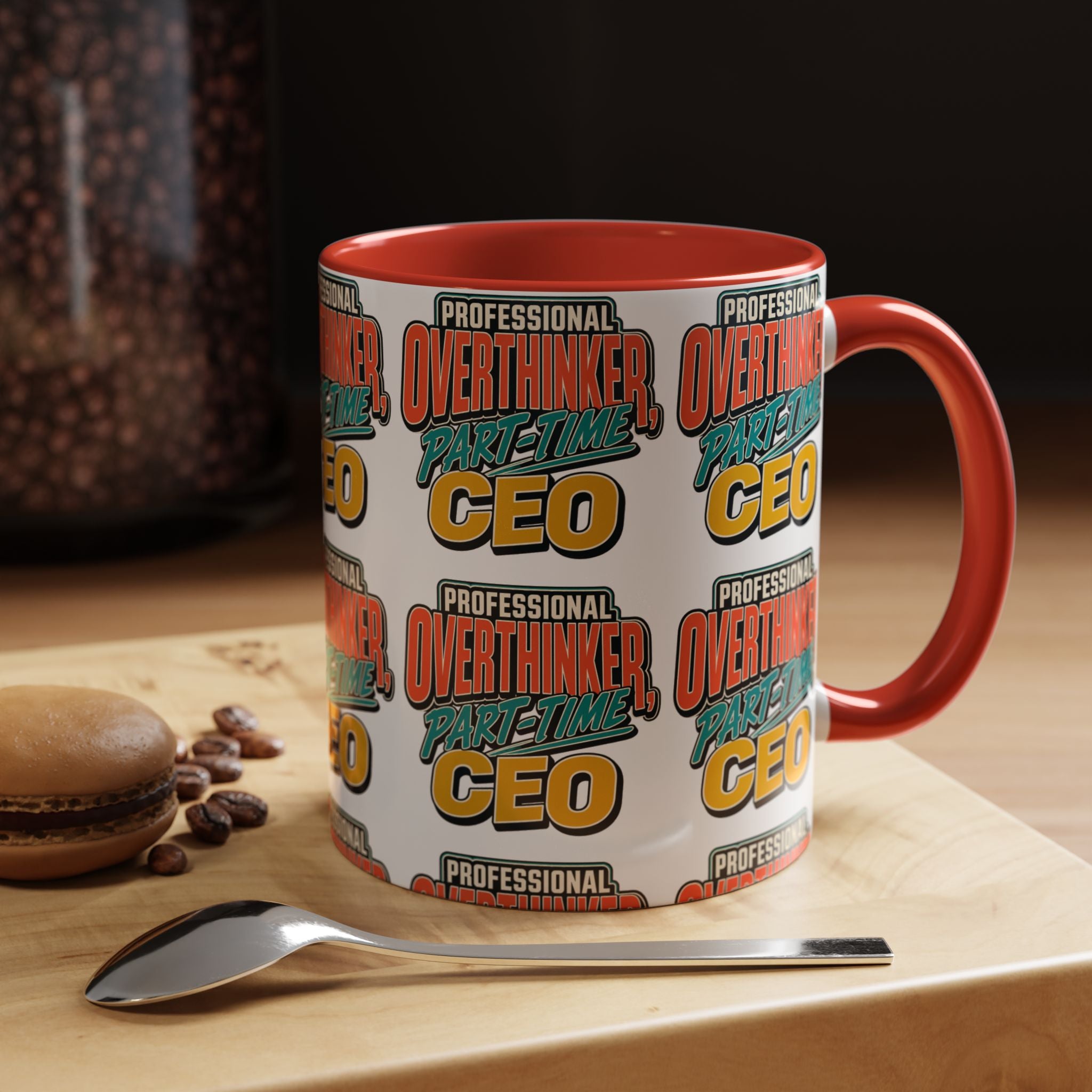 Professional Overthinker Part-Time CEO Mug | Funny Small Business Owner Coffee Cup | Entrepreneur and Side-Hustle Gift