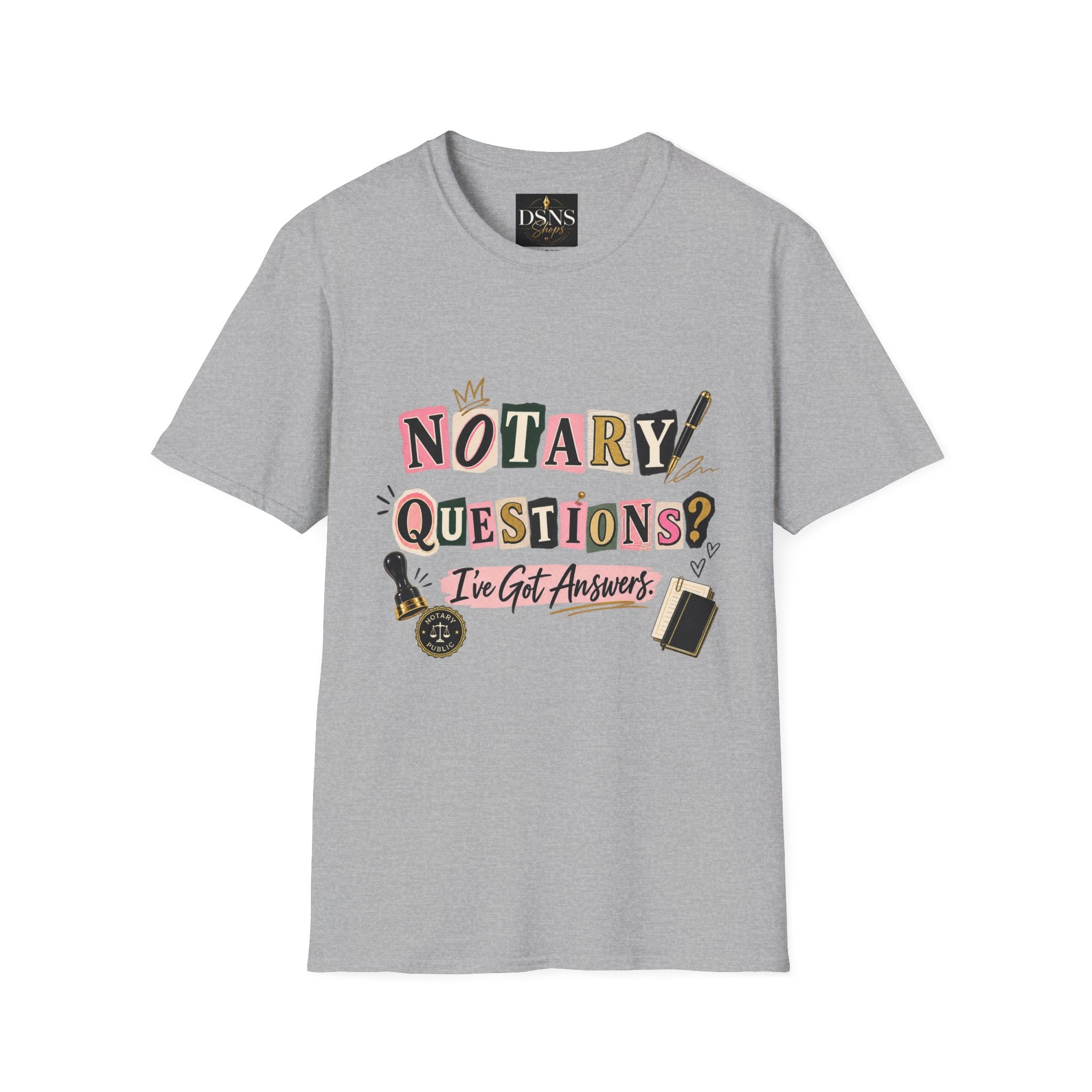 Notary Questions? I’ve Got Answers T-Shirt — Notary Public Graphic Tee
