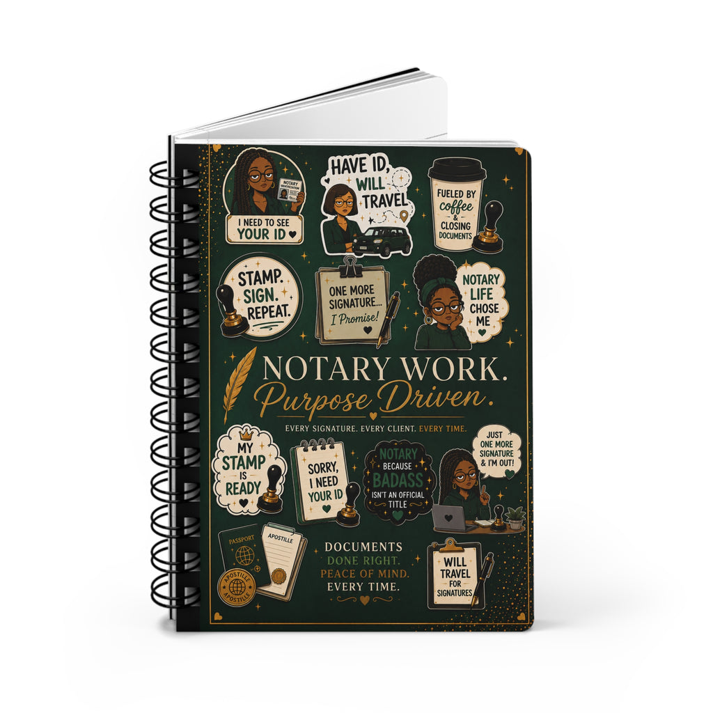 Notary Work. Purpose Driven. Spiral Journal | 150-Page Lined Notebook for Notaries, Loan Signing Agents & Mobile Professionals
