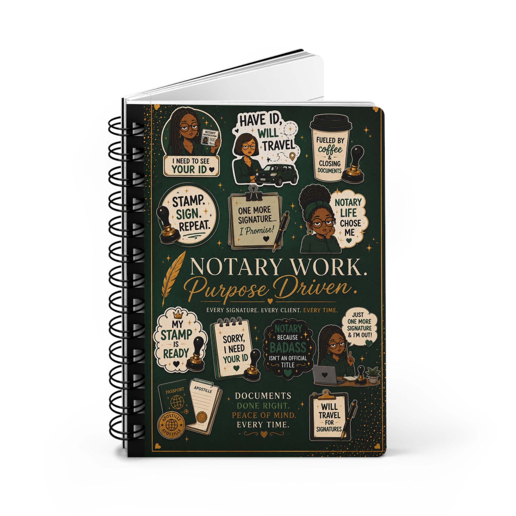 Notary Work. Purpose Driven. Spiral Journal | 150-Page Lined Notebook for Notaries, Loan Signing Agents & Mobile Professionals