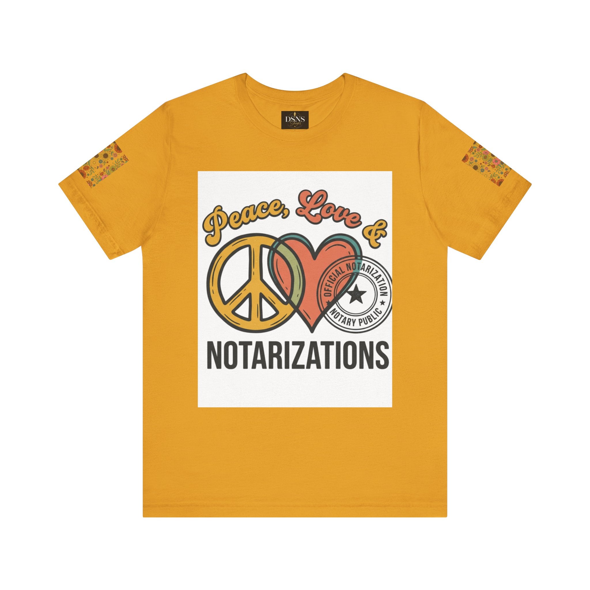 Peace, Love & Notarizations Unisex Jersey T-Shirt ☮️❤️🖋️