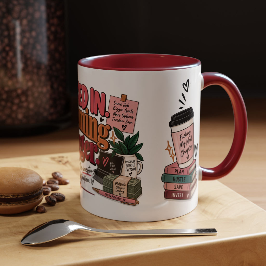 Clocked In, Dreaming Bigger Ceramic Mug — Side Hustle & Entrepreneur Coffee Cup