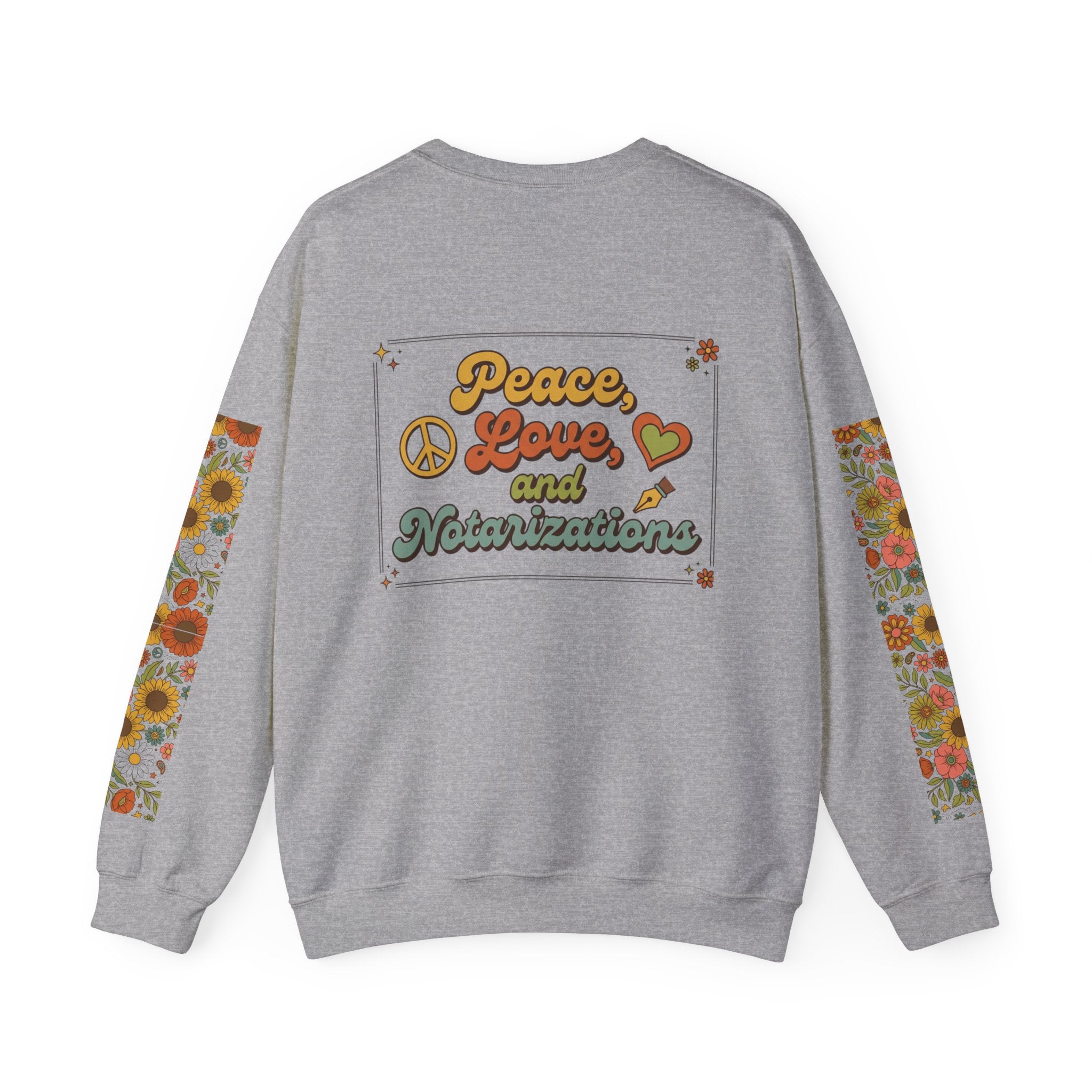 Peace, Love & Notarizations Cozy  Crewneck Sweatshirt ☮️❤️🖋️