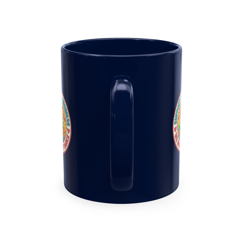 Support Small Business Ceramic Mug — “We Do a Happy Dance” Shop-Small Coffee Cup