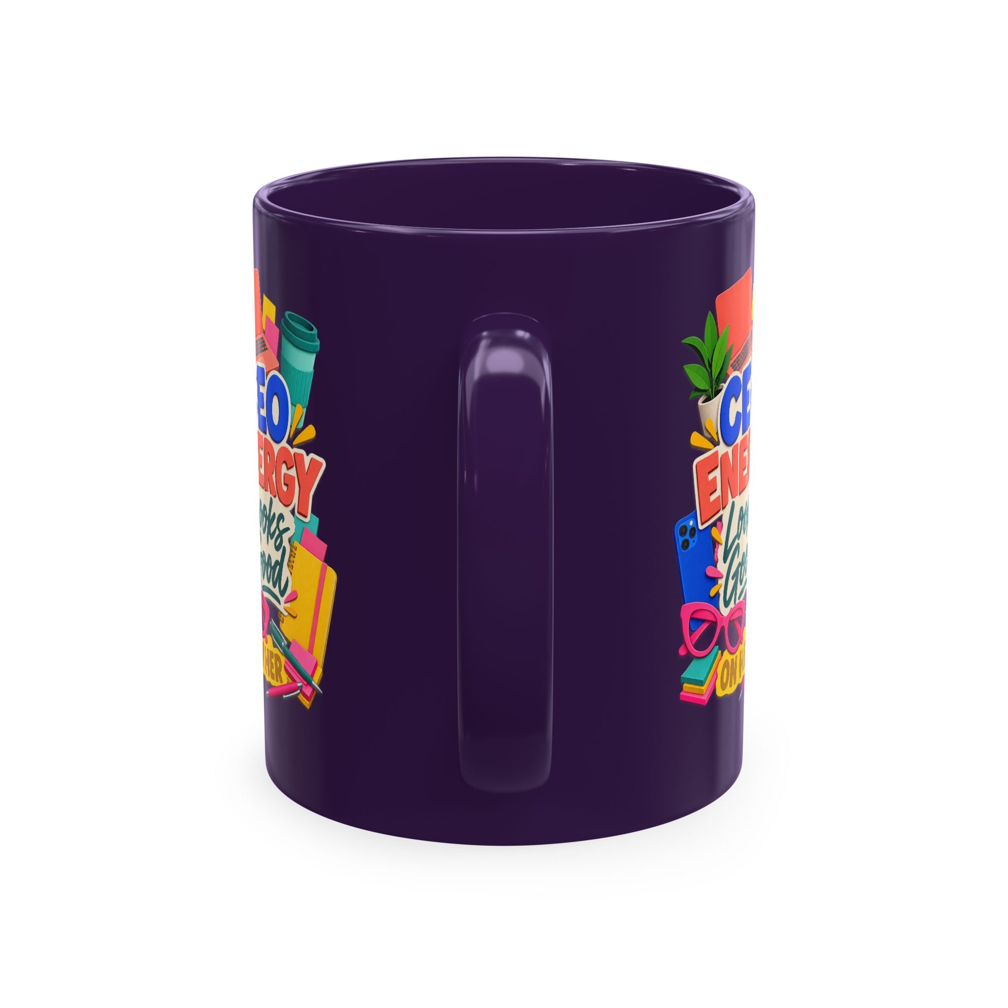 CEO Energy Looks Good on Her Mug | Women in Business Coffee Cup | Female Entrepreneur Gift | Boss Lady Office Mug