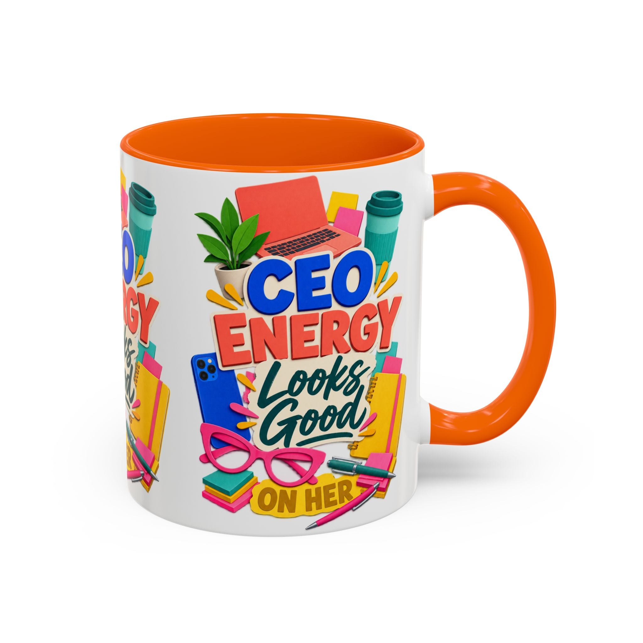 CEO Energy Looks Good on Her Mug | Women in Business Coffee Cup | Female Entrepreneur Gift | Boss Lady Office Mug
