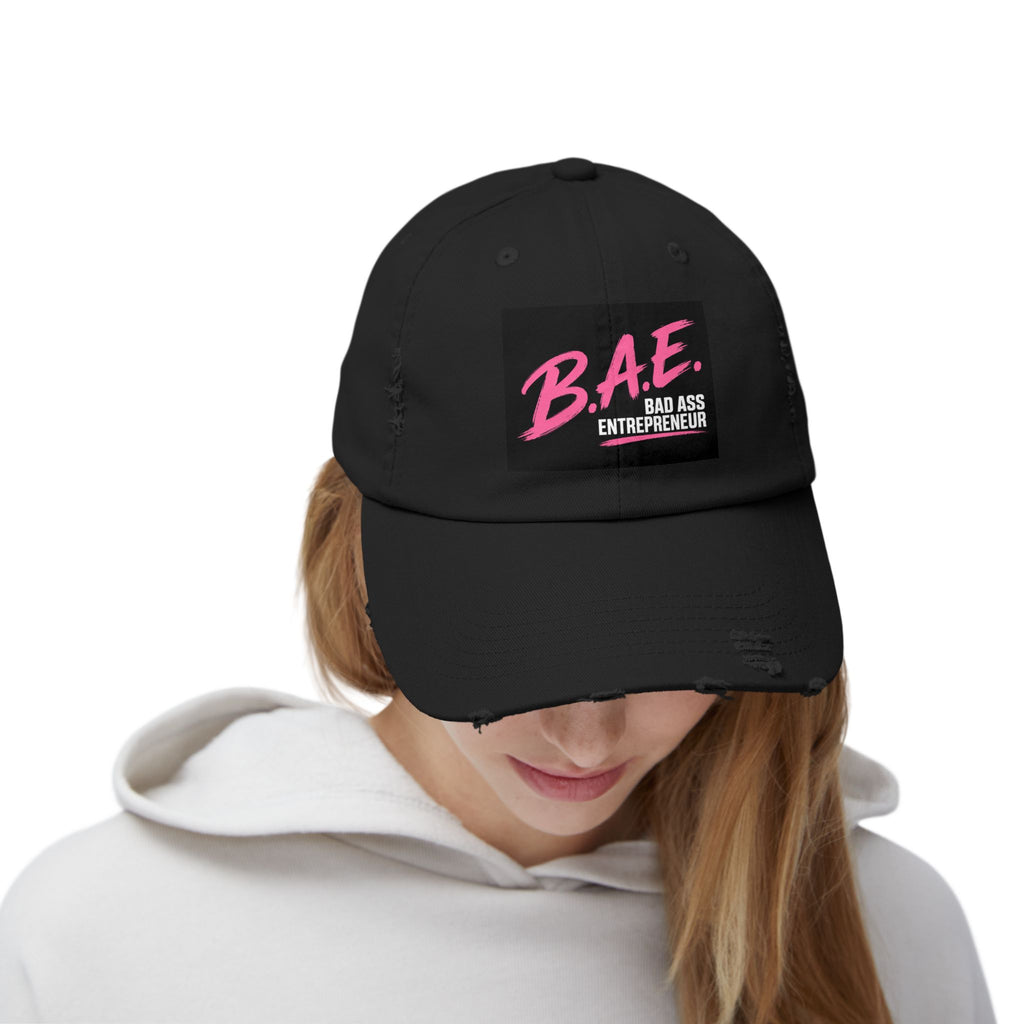 B.A.E. Bad Ass Entrepreneur Distressed Cap | Vintage Business Owner Hat
