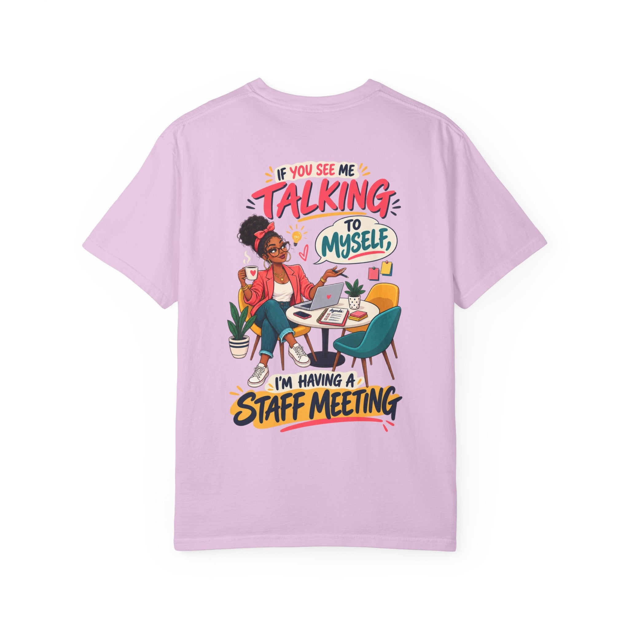 Funny Small Business Owner T-Shirt — “If You See Me Talking to Myself” Staff Meeting Graphic Tee