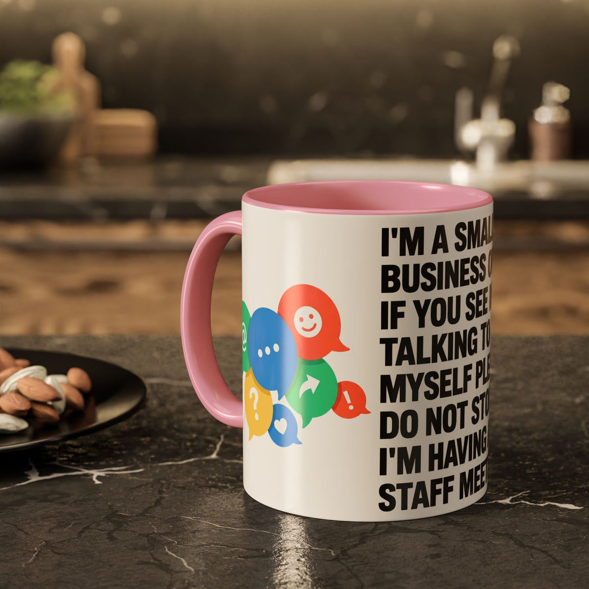 Small Business Owner Staff Meeting Mug — Funny Entrepreneur Coffee Cup