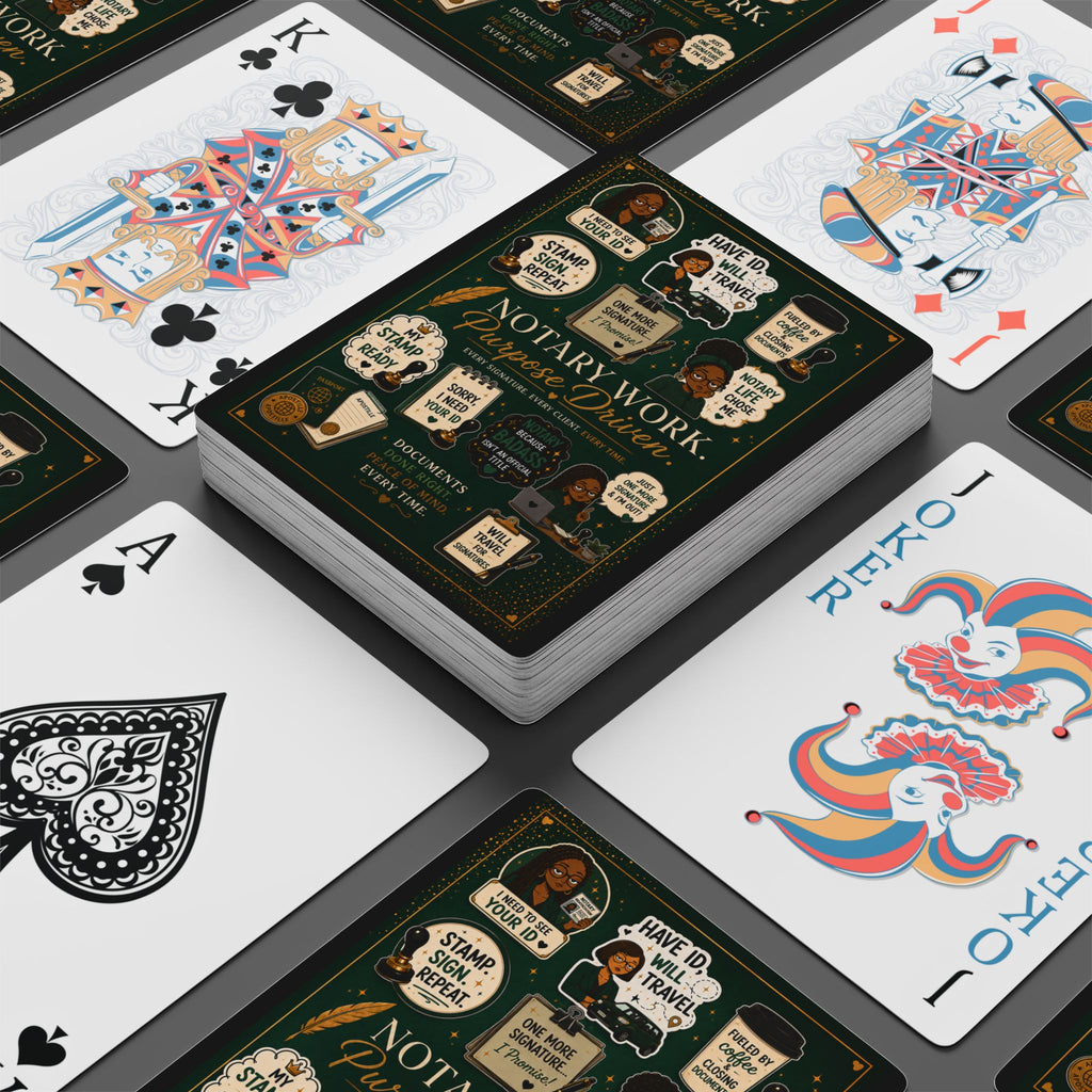 Notary Work. Purpose Driven. Playing Cards | Notary Public Poker Deck | Gift for Mobile Notaries