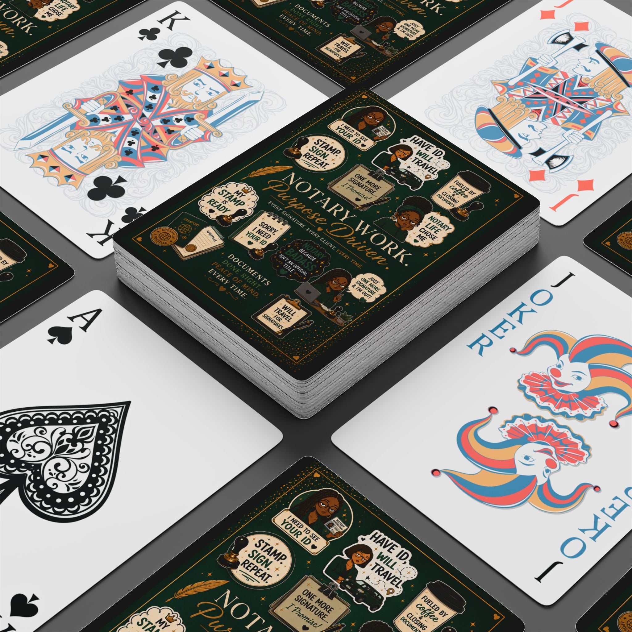Notary Work. Purpose Driven. Playing Cards | Notary Public Poker Deck | Gift for Mobile Notaries