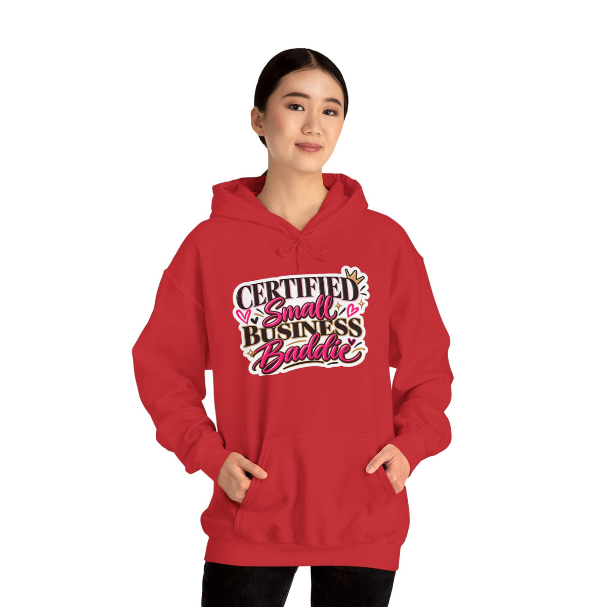 Certified Small Business Baddie Hoodie — Bold Women Entrepreneur Graphic Sweatshirt
