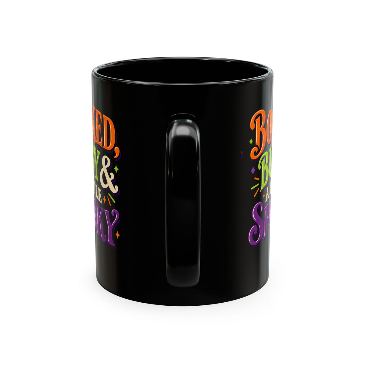 Booked, Busy & a Little Spooky Mug — Halloween Book Lover Coffee Cup