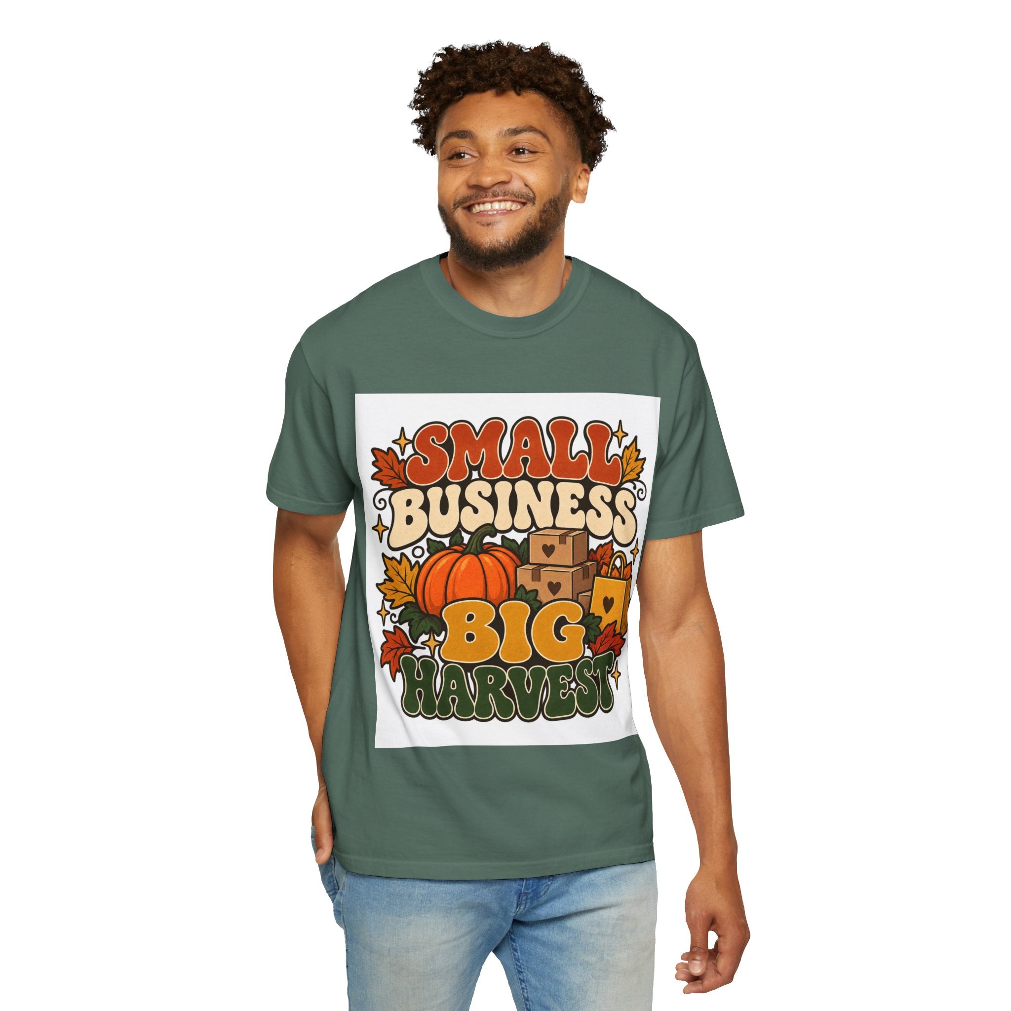 Small Business Big Harvest T-Shirt — Fall Entrepreneur Garment-Dyed Tee