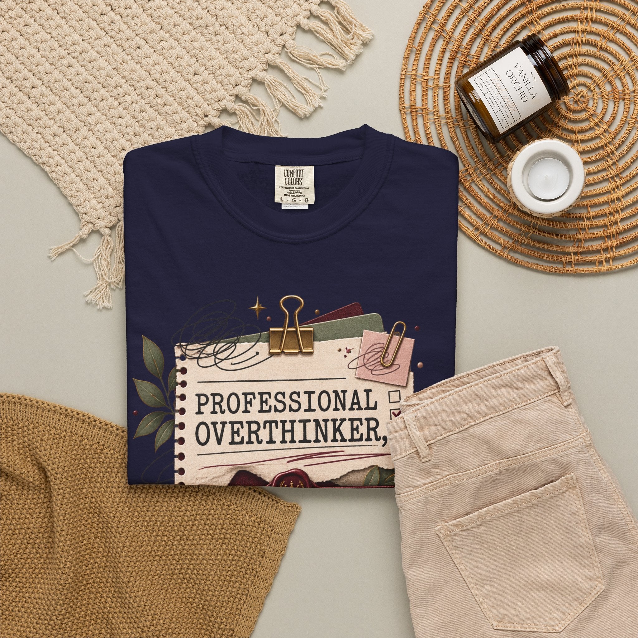Professional Overthinker Part-Time CEO T-Shirt | Funny Small Business Owner Graphic Tee | Entrepreneur Gift | Garment-Dyed Shirt